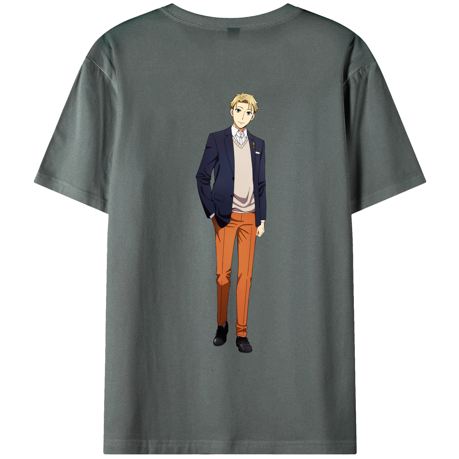 （画像用） SPY×FAMILY间谍家家酒 綿100％ メンズ半袖Tシャツ（バックプリント） 通気性